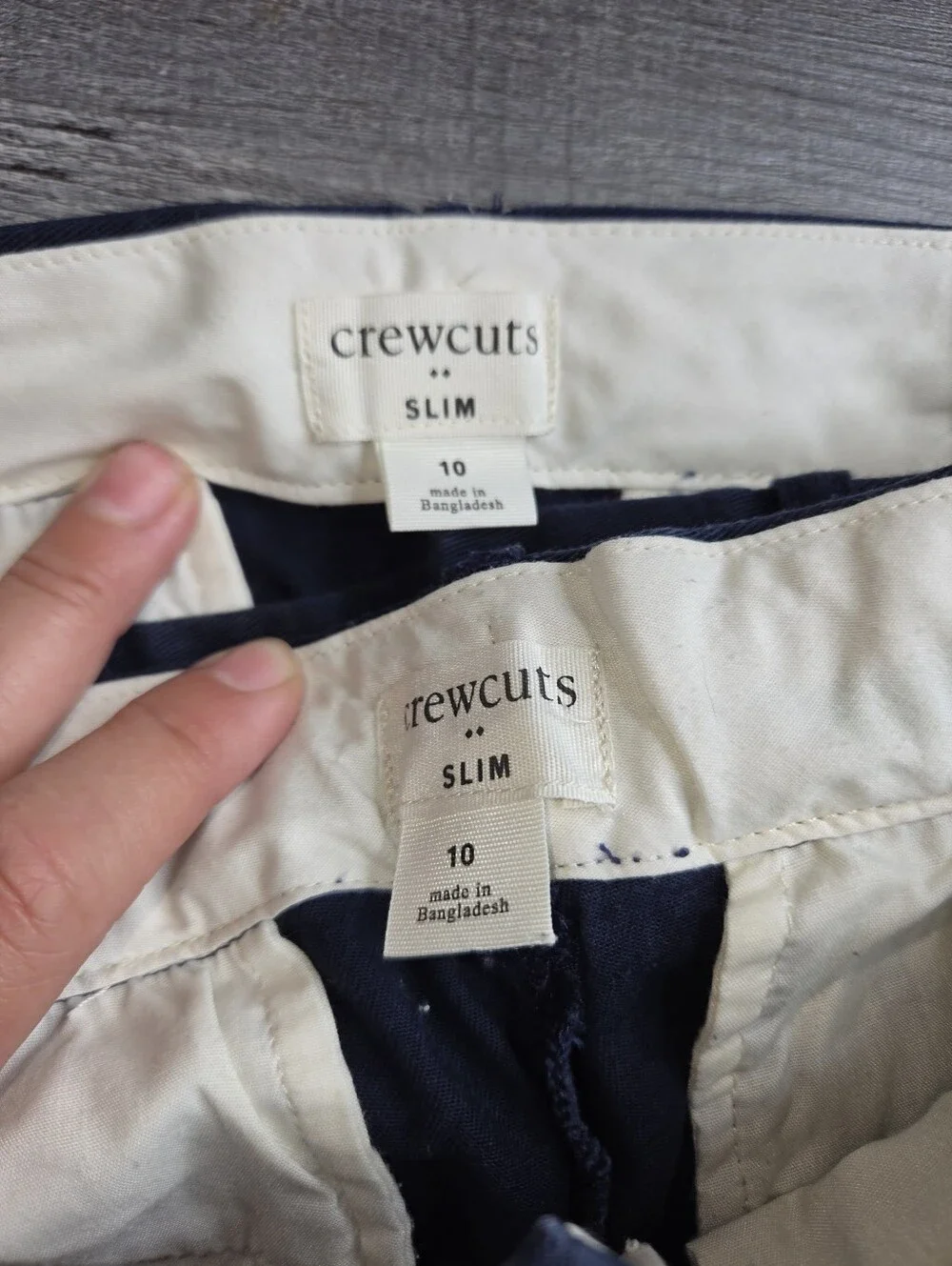 CrewCuts By J. Crew Navy Blue Chino Uniform Pants Boys Size 10 Slim Lot Of Two